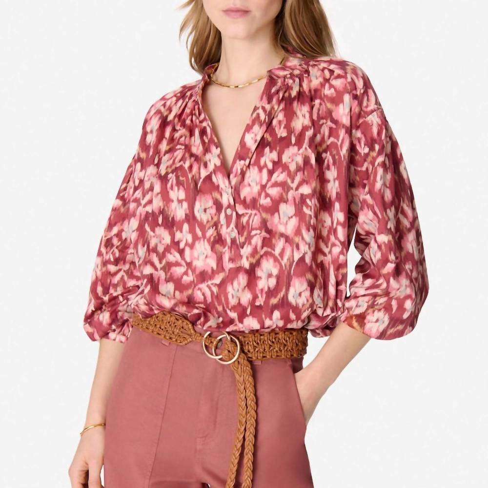NEW VANESSABRUNO nipoa puffed sleeves top in floral